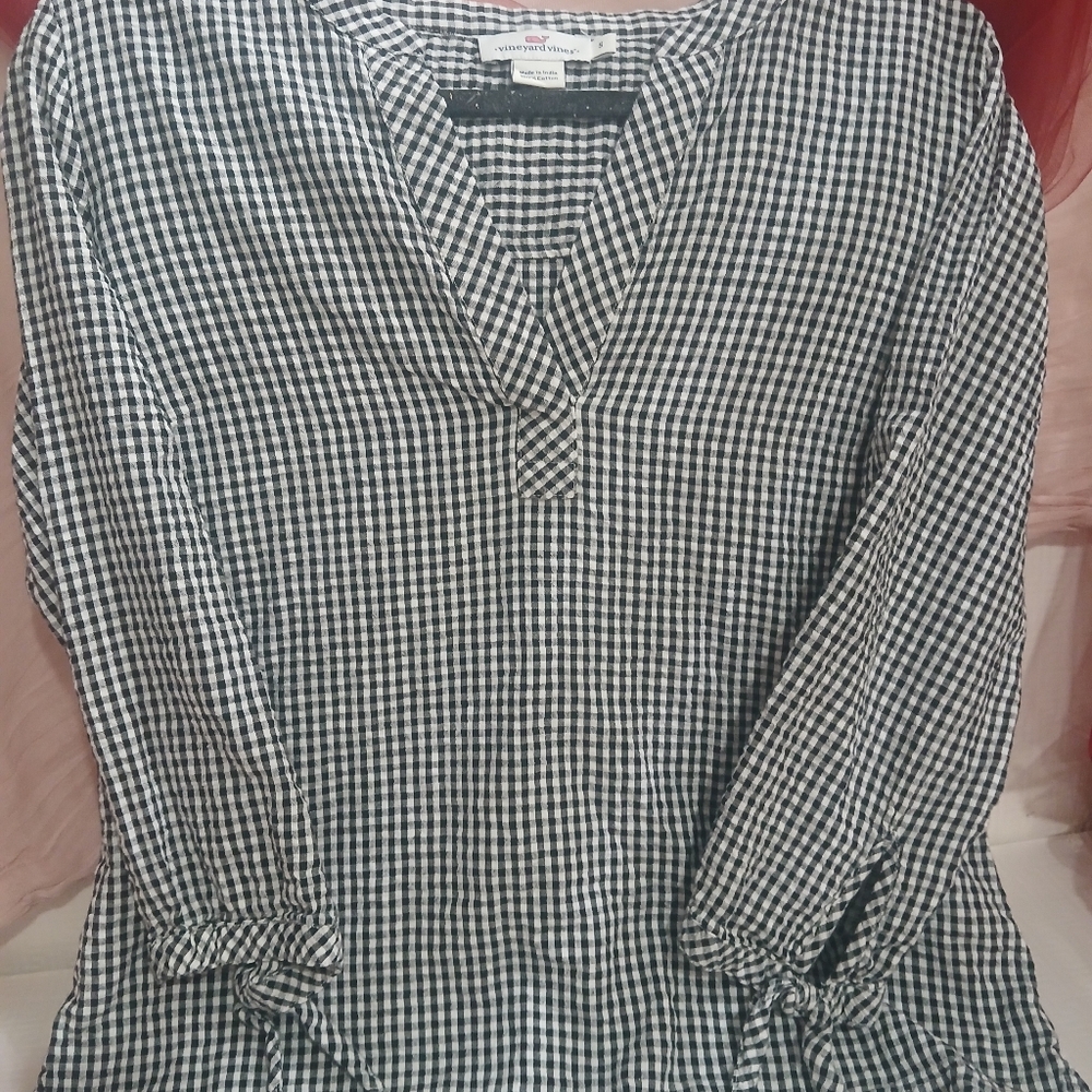 Black and White Gingham Women's Top By Vinyard Vines